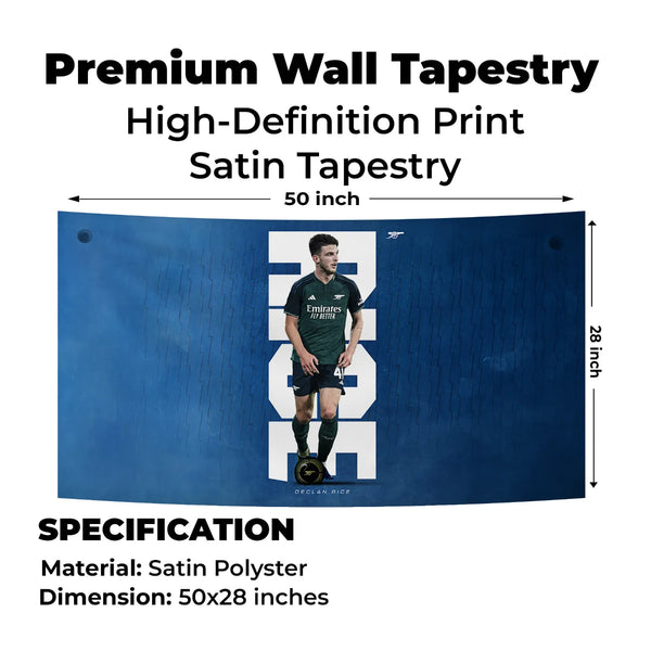 Declan Rice Arsenal Blue Stance Tapestry