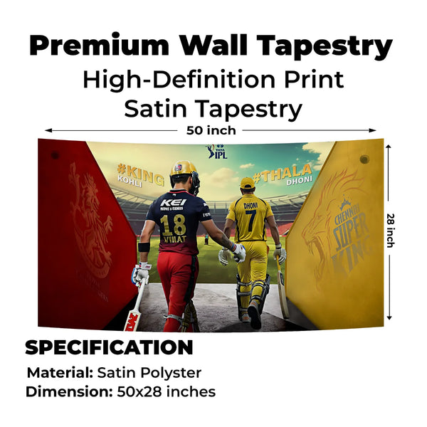 Kohli vs Dhoni IPL Legends Walk-In Tapestry