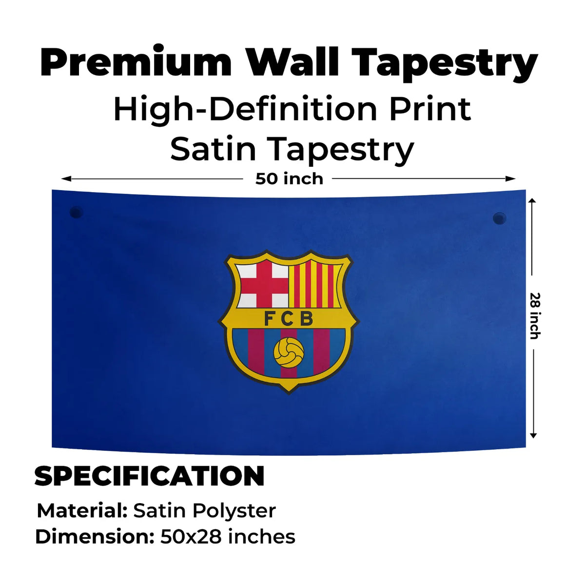Barça Blue Emblem Pop Tapestry
