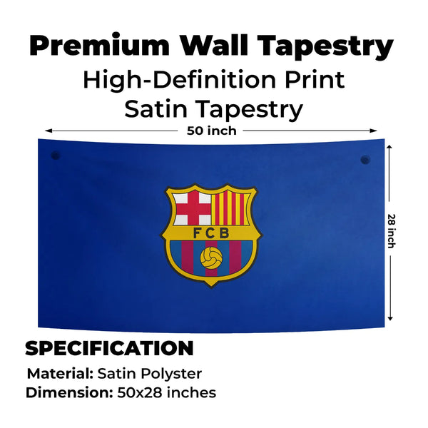 Barça Blue Emblem Pop Tapestry