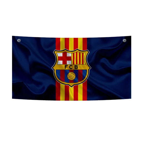 Barça Satin Stripes Crest Tapestry