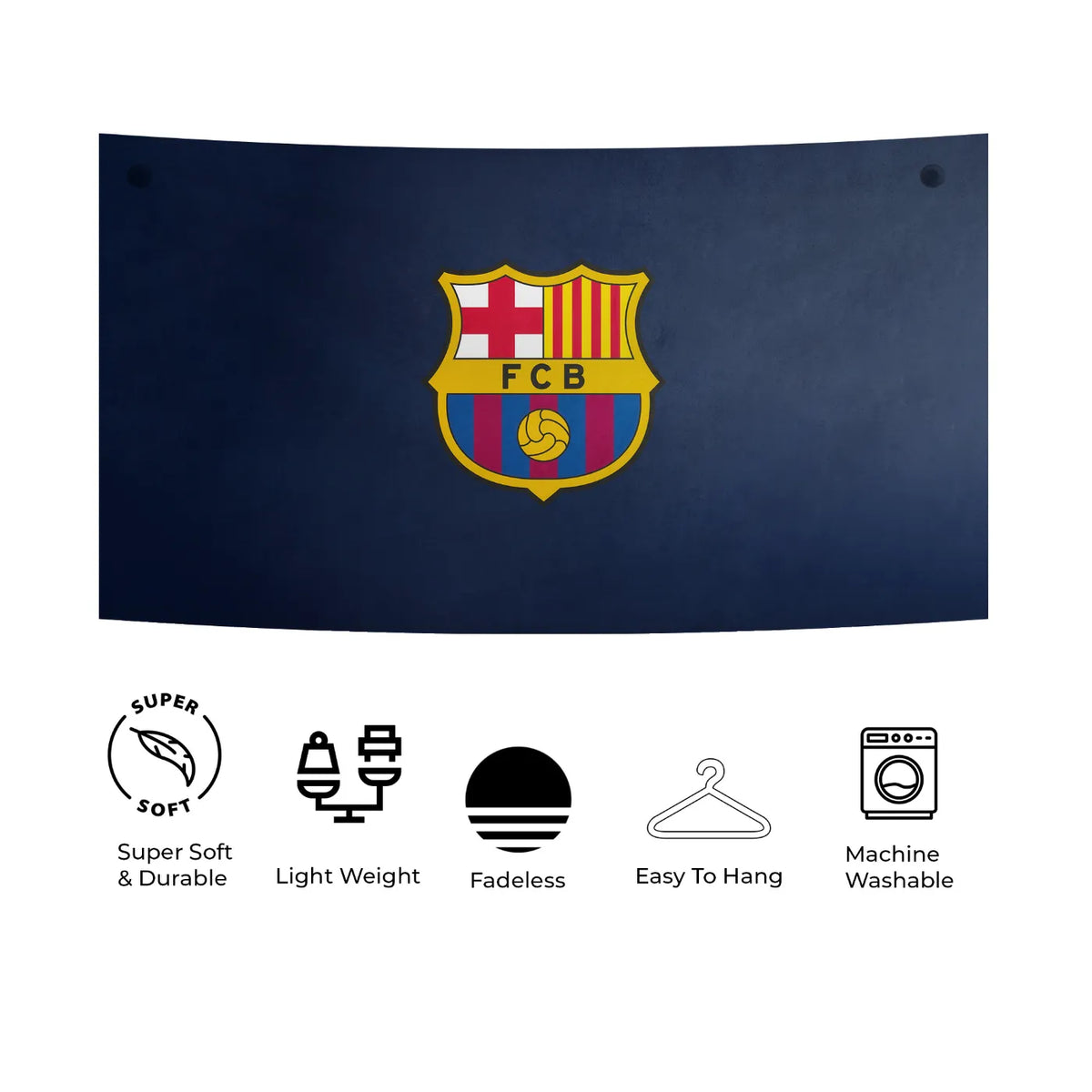 Barça Navy Heritage Crest Tapestry