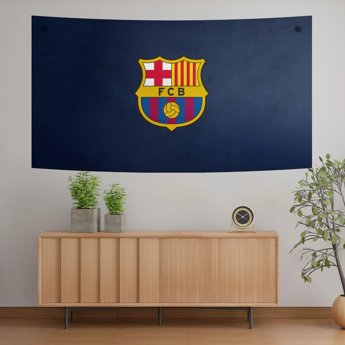 Barça Navy Heritage Crest Tapestry