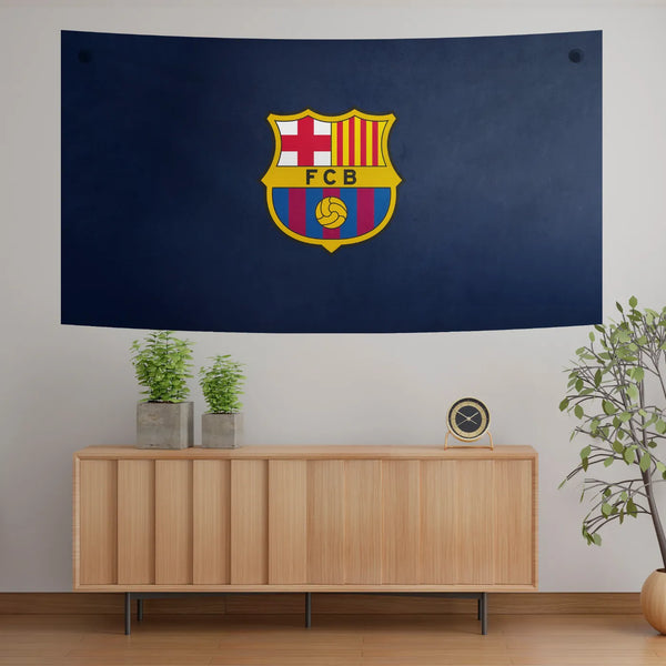 Barça Navy Heritage Crest Tapestry