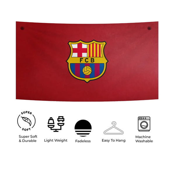 Blaugrana Passion Red Crest Tapestry