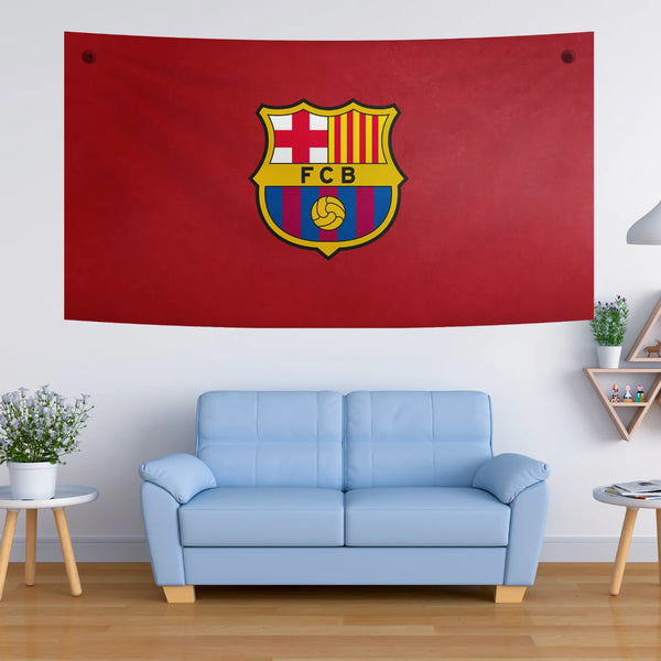 Blaugrana Passion Red Crest Tapestry