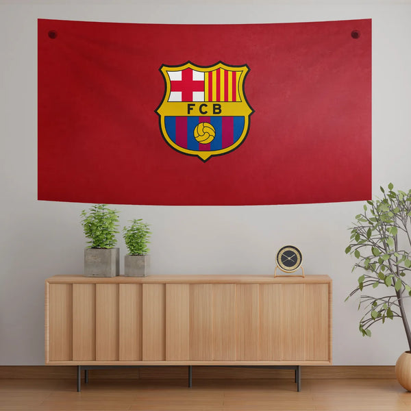 Blaugrana Passion Red Crest Tapestry