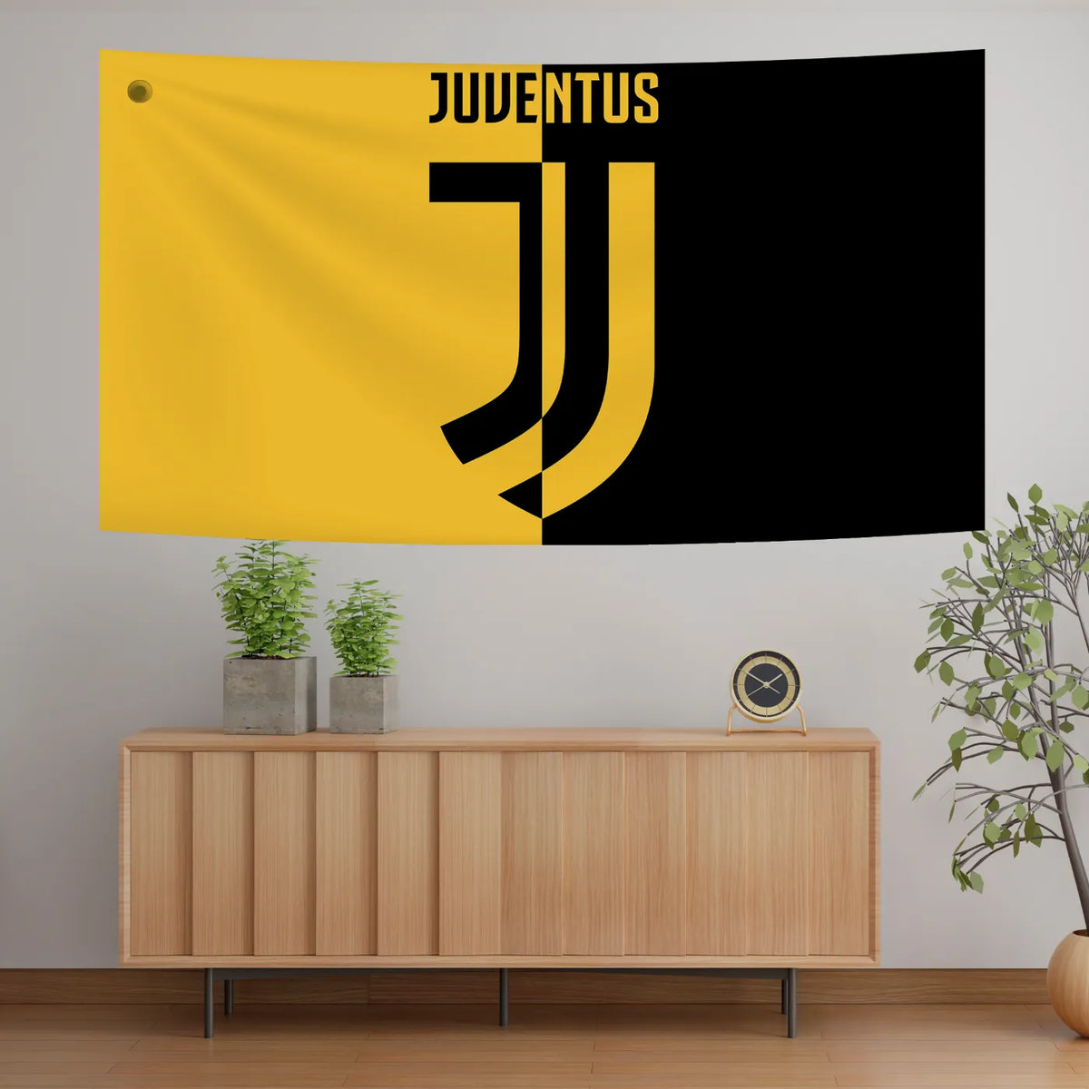 Half Black Half Gold Juventus Art Tapestry