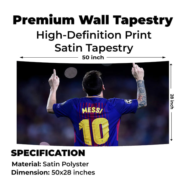 Worship the Game – Messi Celebration Tapestry