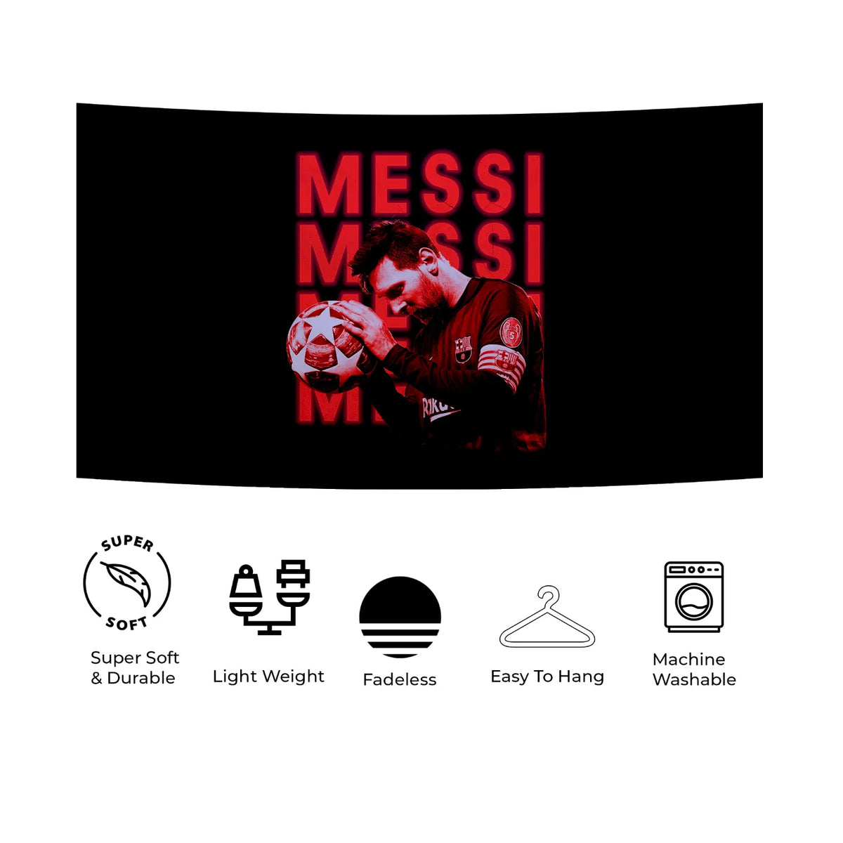 Red Shadow Messi Focus Tapestry