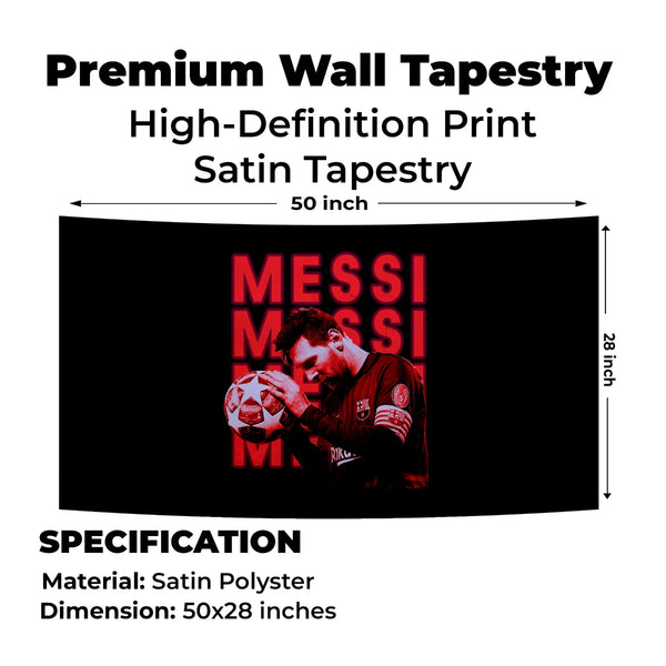 Red Shadow Messi Focus Tapestry