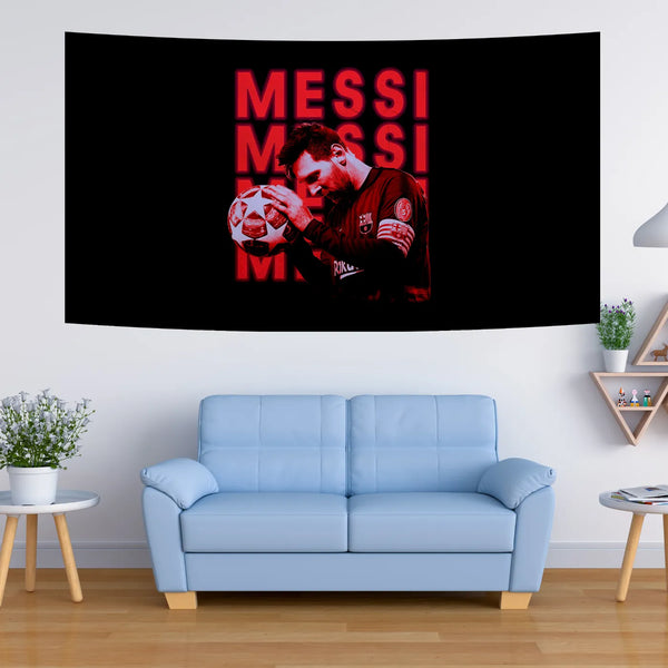 Red Shadow Messi Focus Tapestry