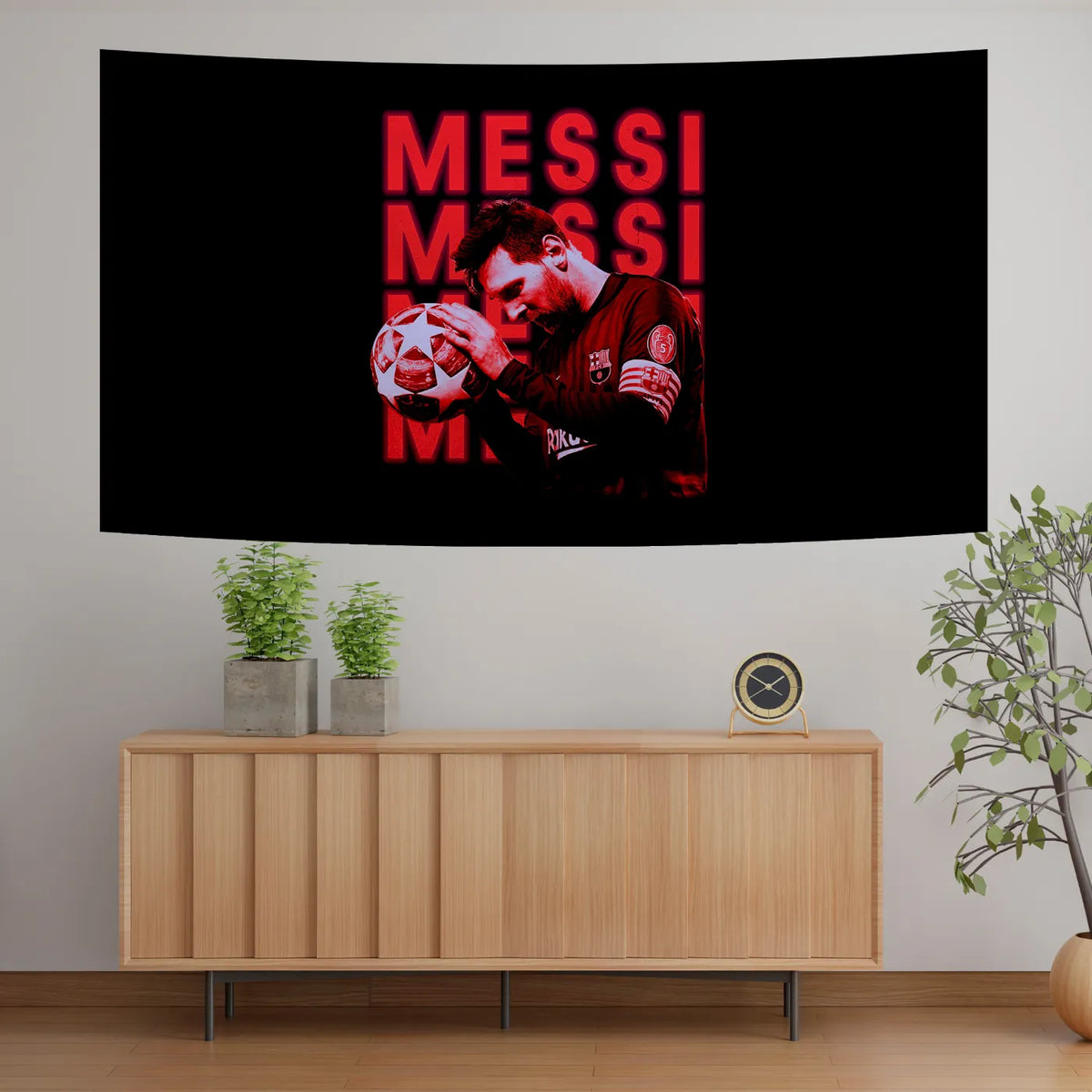 Red Shadow Messi Focus Tapestry