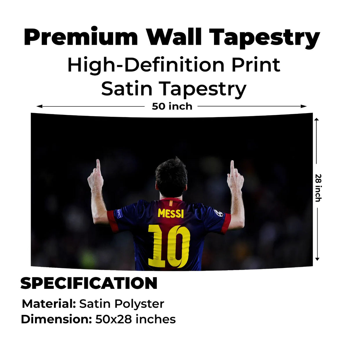 The Classic Messi Prayer Pose Tapestry