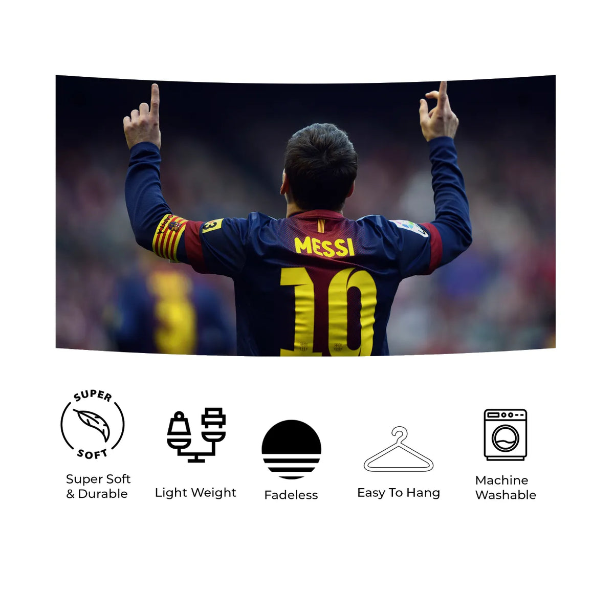 Messi Captain Glory Pose Tapestry