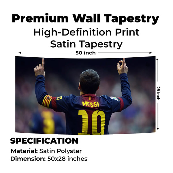 Messi Captain Glory Pose Tapestry