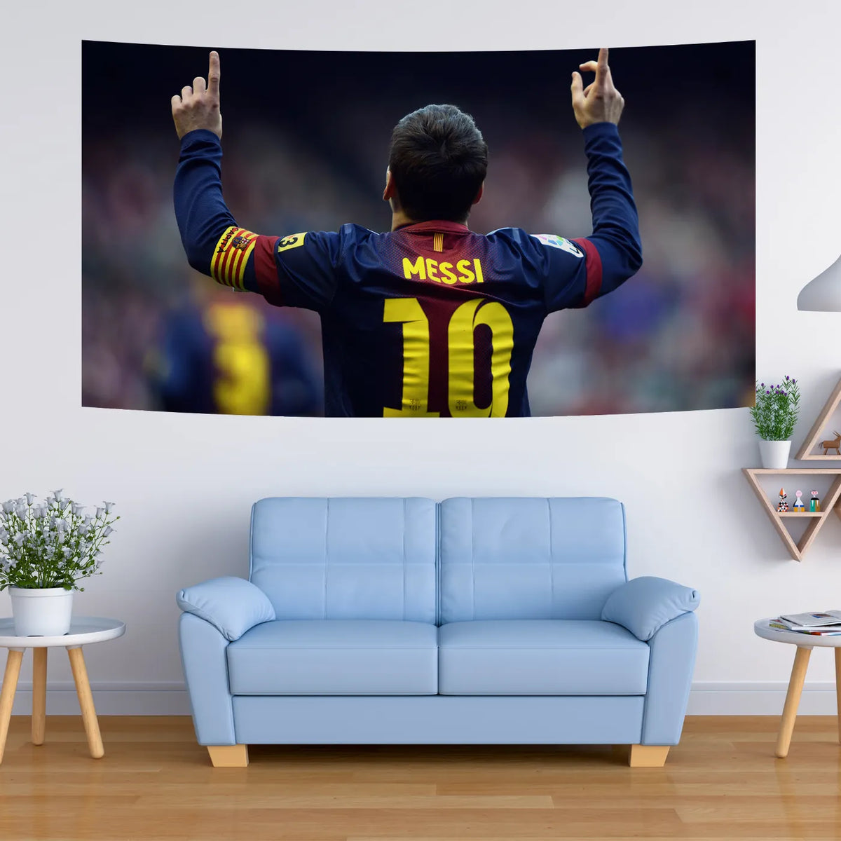 Messi Captain Glory Pose Tapestry
