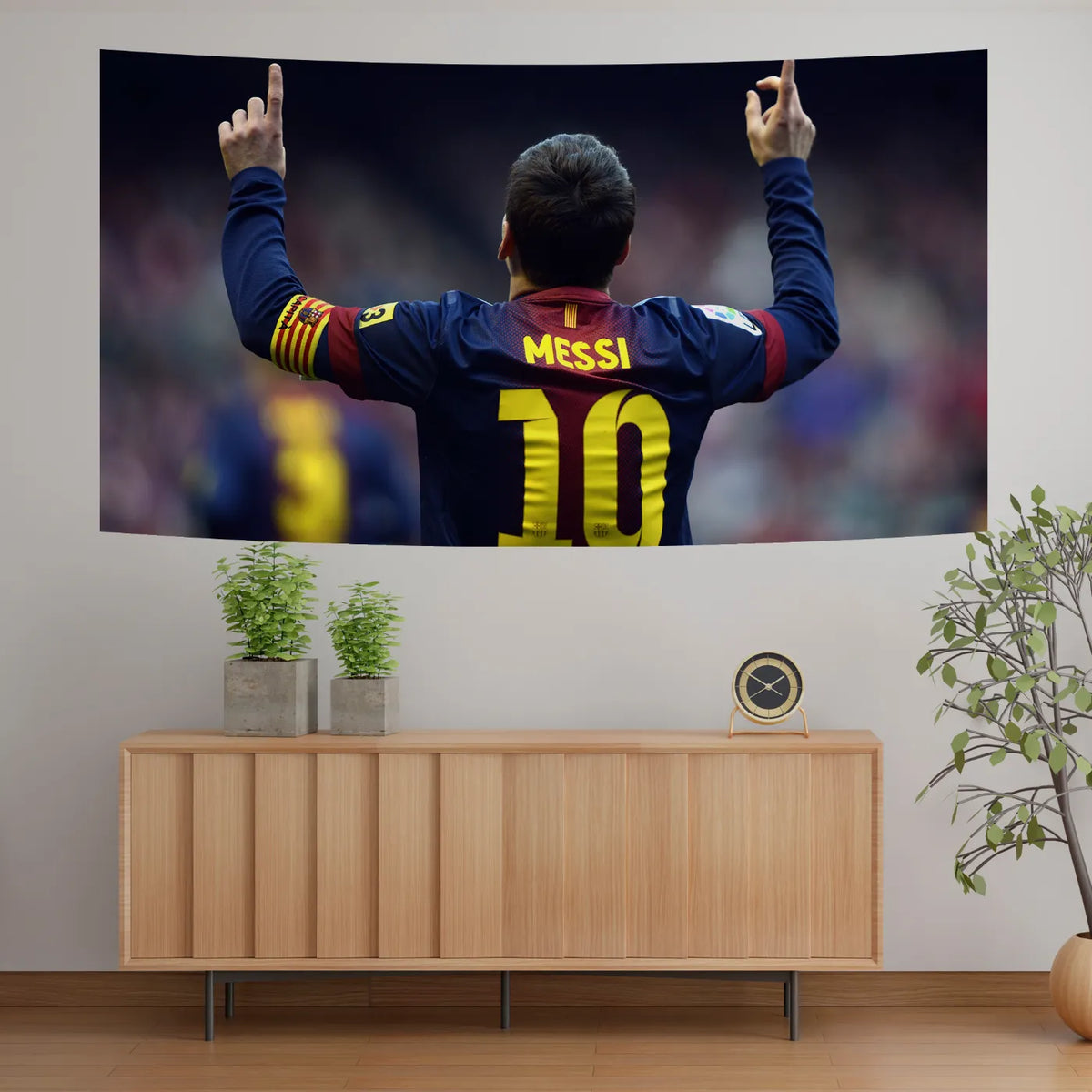 Messi Captain Glory Pose Tapestry
