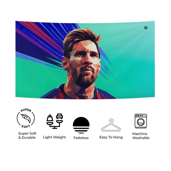 Messi Abstract Vector Tapestry