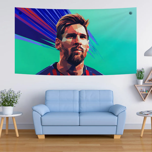 Messi Abstract Vector Tapestry