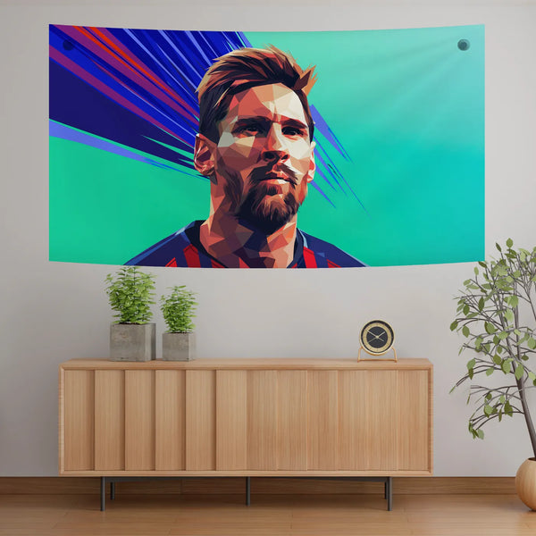Messi Abstract Vector Tapestry