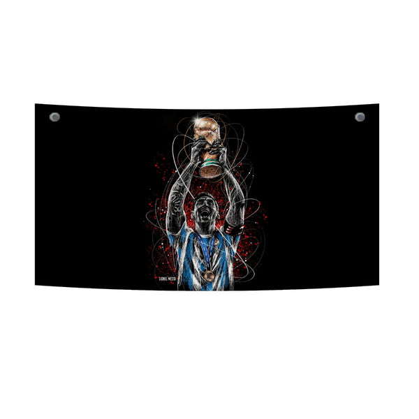 Messi World Cup Champion Tapestry
