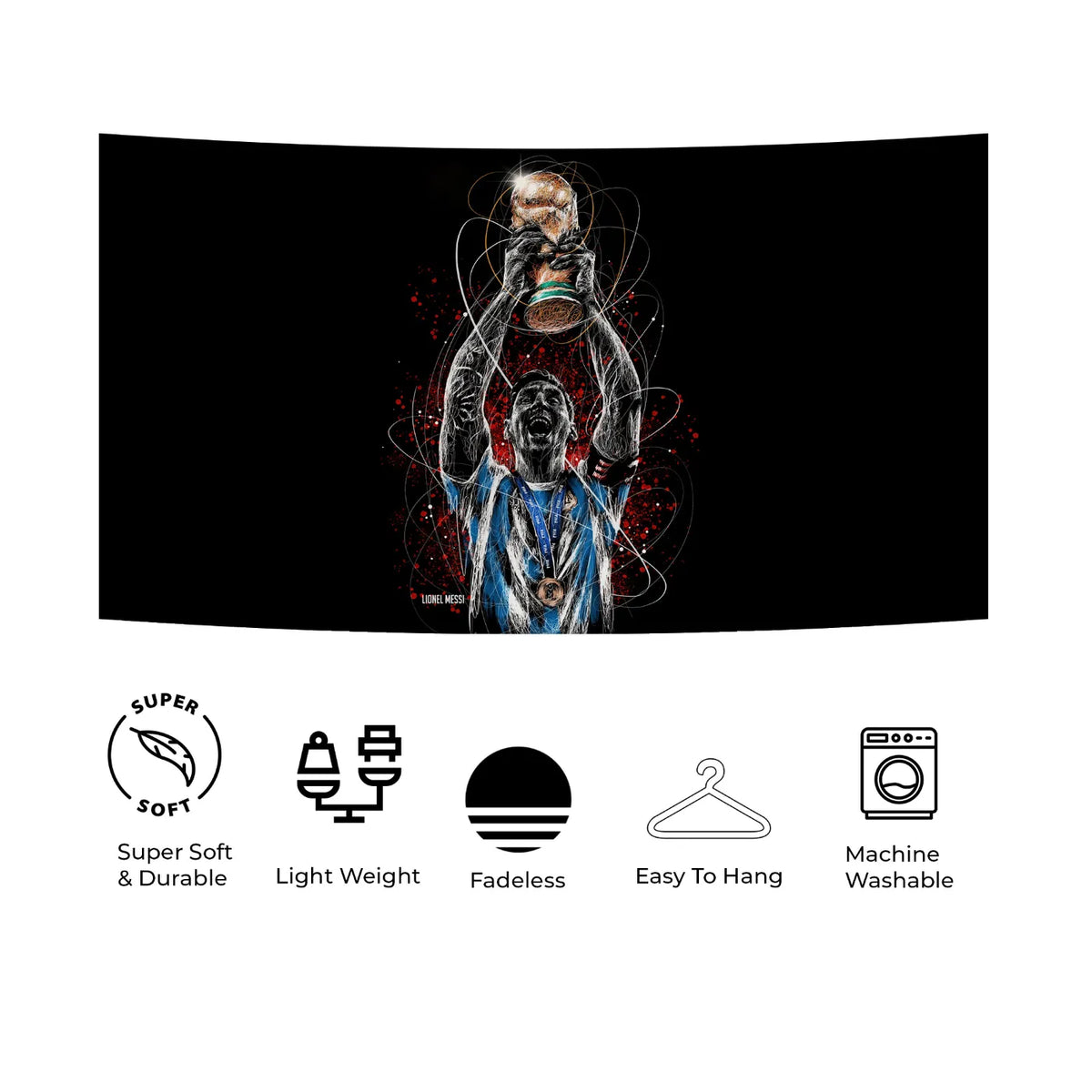 Messi World Cup Champion Tapestry