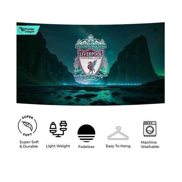 Liverpool Premier League Nightscape Tapestry