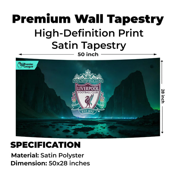 Liverpool Premier League Nightscape Tapestry