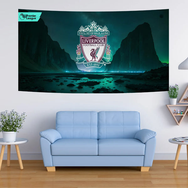 Liverpool Premier League Nightscape Tapestry