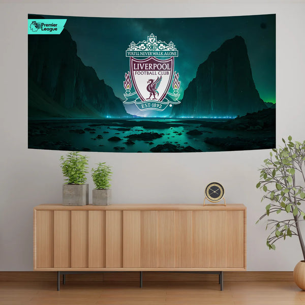 Liverpool Premier League Nightscape Tapestry