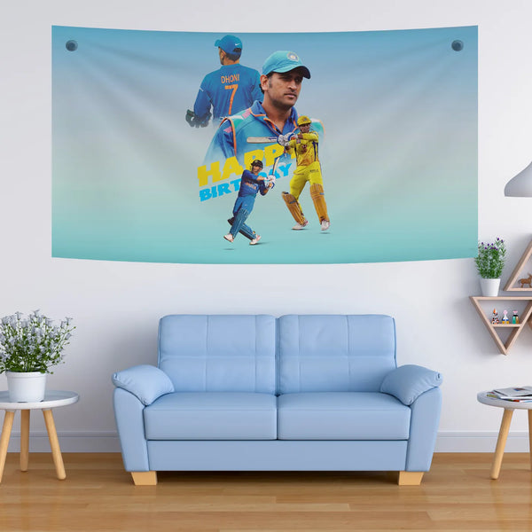 Dhoni Legacy Birthday Tribute Tapestry