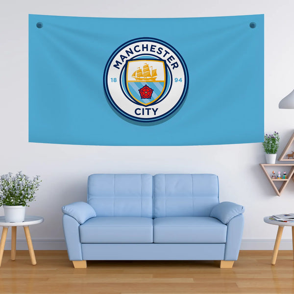 Manchester City Crest Sky Blue Tapestry