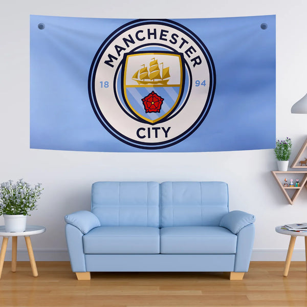 Classic Manchester City Crest Tapestry
