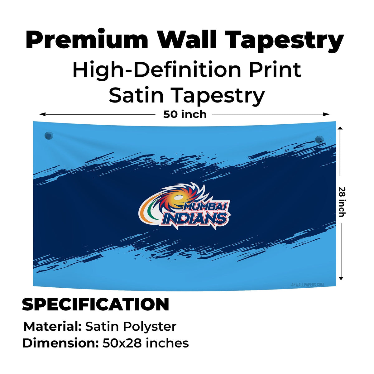 Mumbai Indians Blue Streak Tapestry