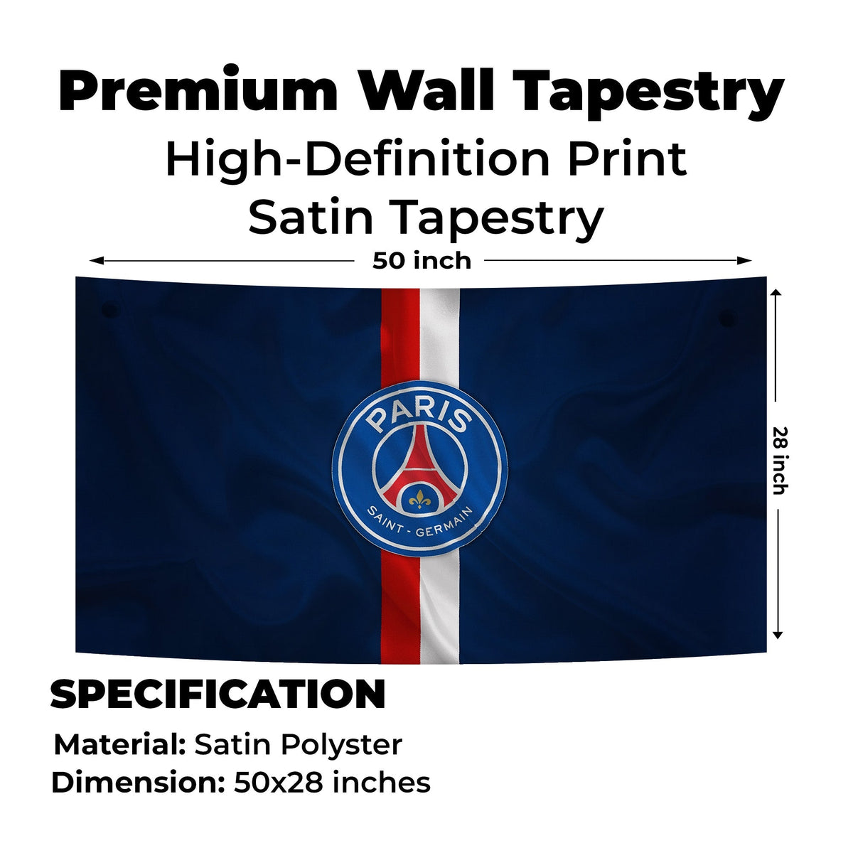PSG Crest Striped Tapestry