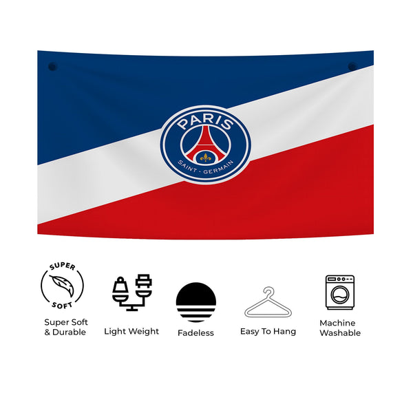 Tri-Color PSG Fan Flag Tapestry