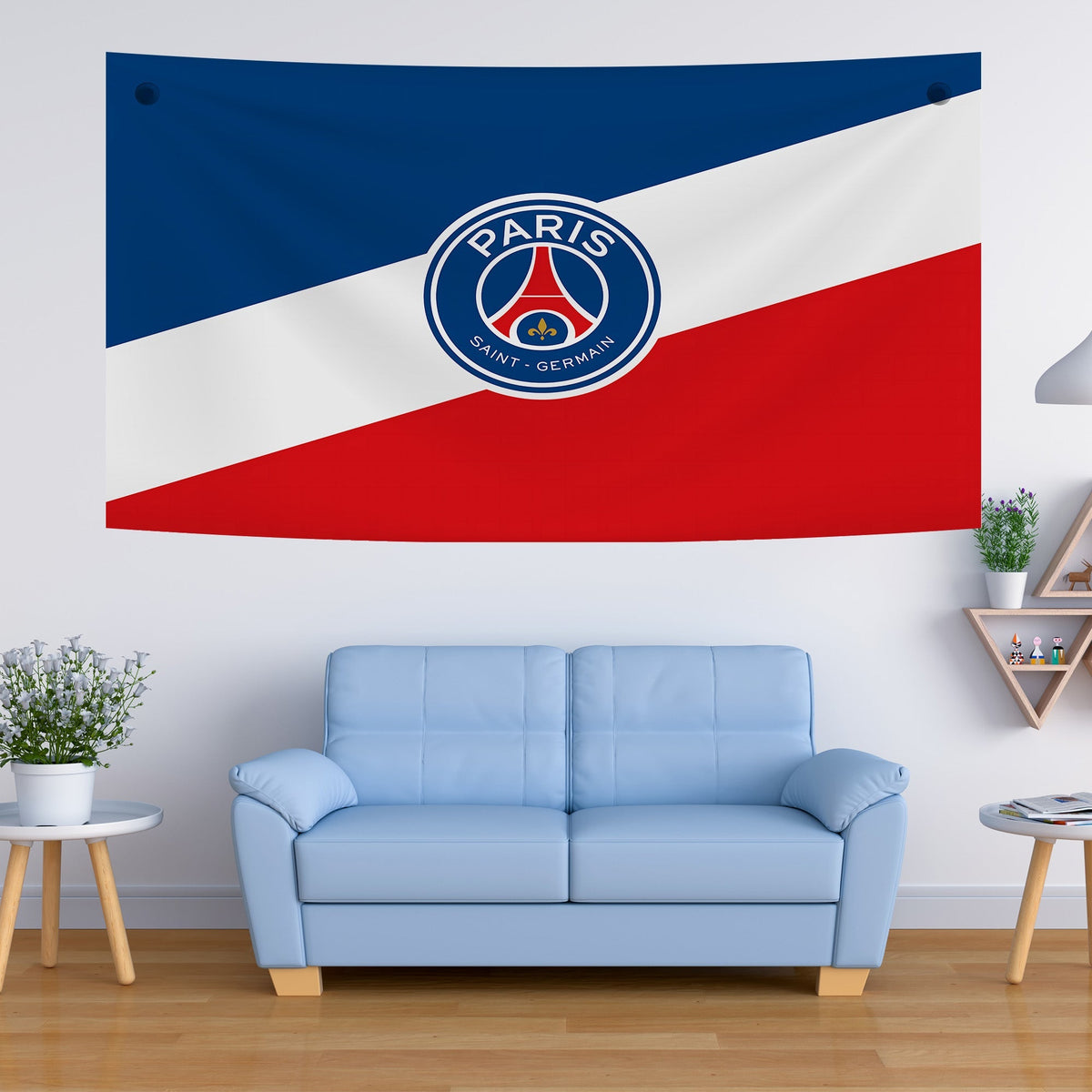 Tri-Color PSG Fan Flag Tapestry