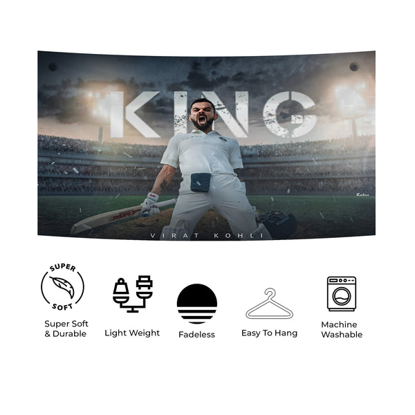 King Kohli White Jersey Tapestry