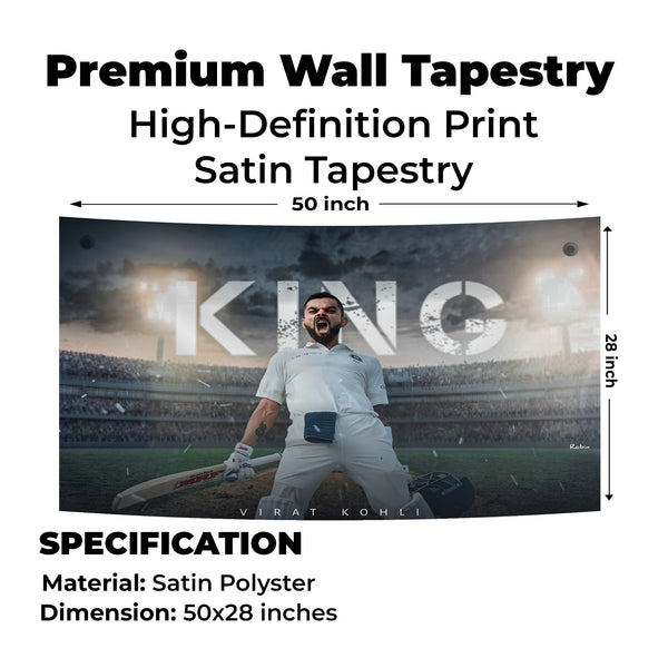 King Kohli White Jersey Tapestry
