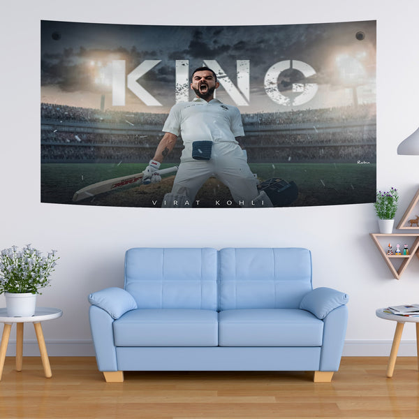 King Kohli White Jersey Tapestry