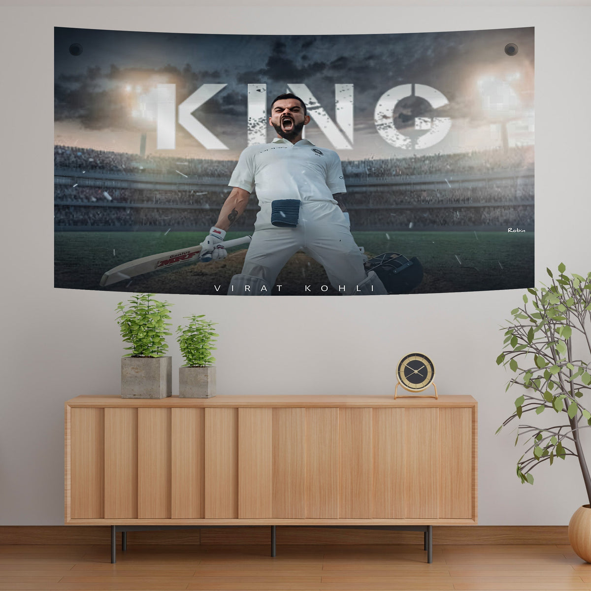 King Kohli White Jersey Tapestry