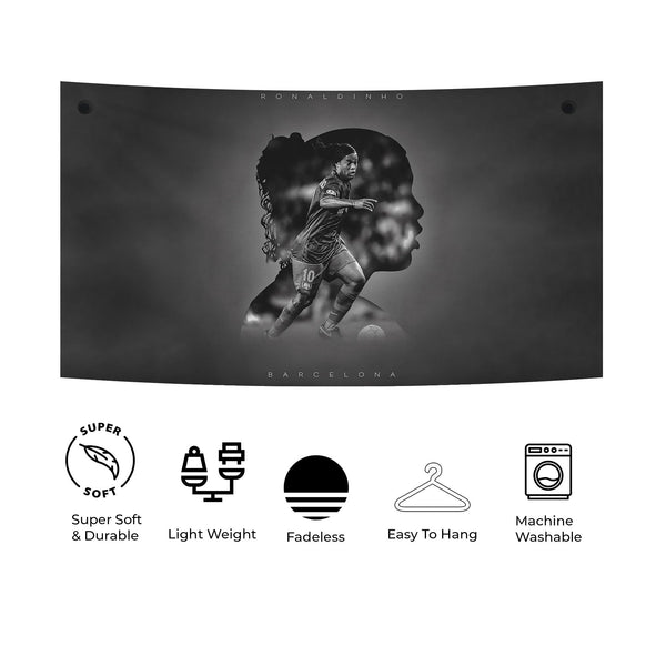 Ronaldinho Barcelona Silhouette Tapestry