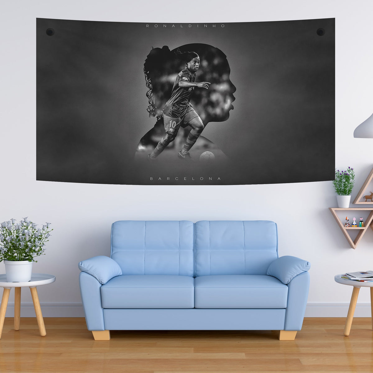 Ronaldinho Barcelona Silhouette Tapestry