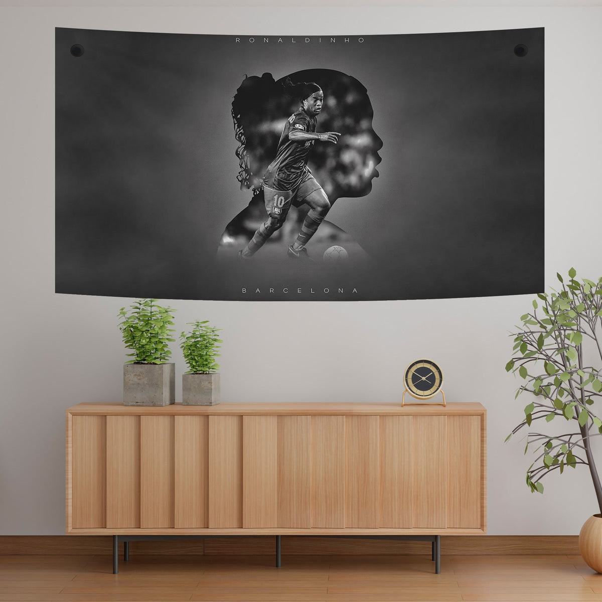 Ronaldinho Barcelona Silhouette Tapestry