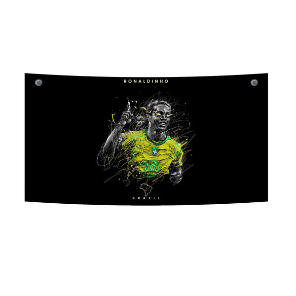 Ronaldinho Neon Brazil Sketch Tapestry