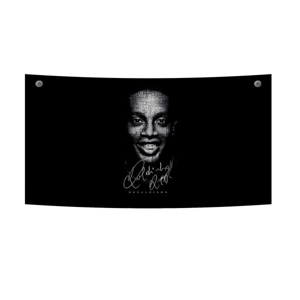 Ronaldinho Word Art Face Tapestry