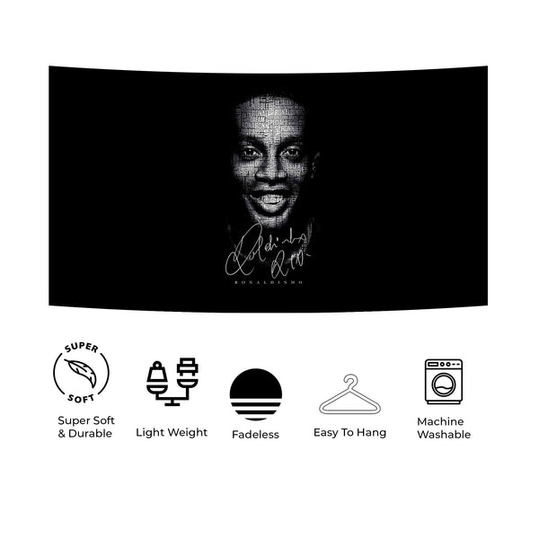 Ronaldinho Word Art Face Tapestry