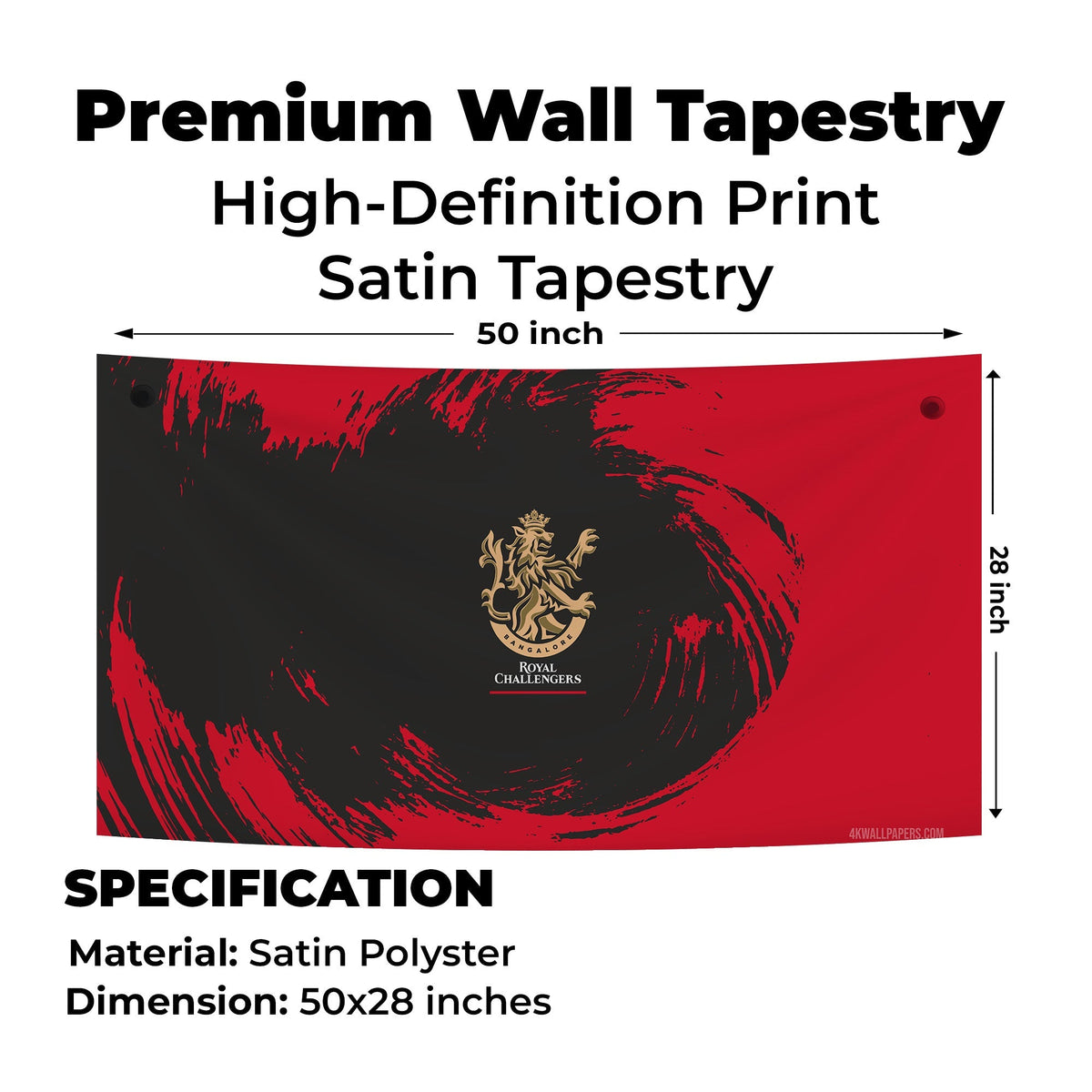 Royal Challengers Red Swirl Tapestry