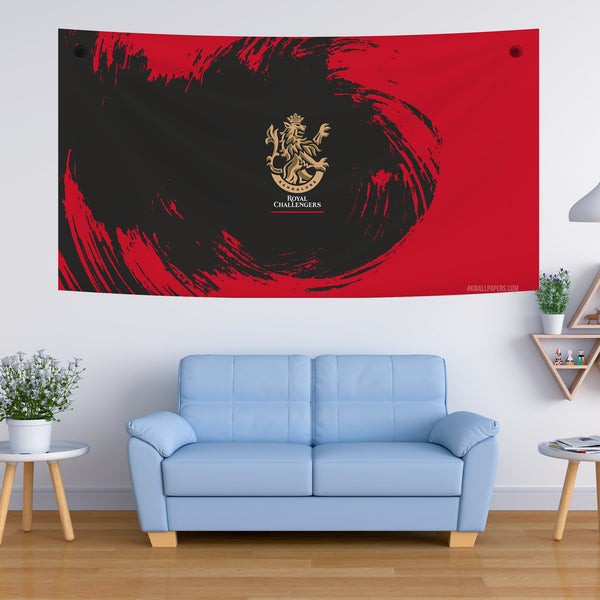 Royal Challengers Red Swirl Tapestry